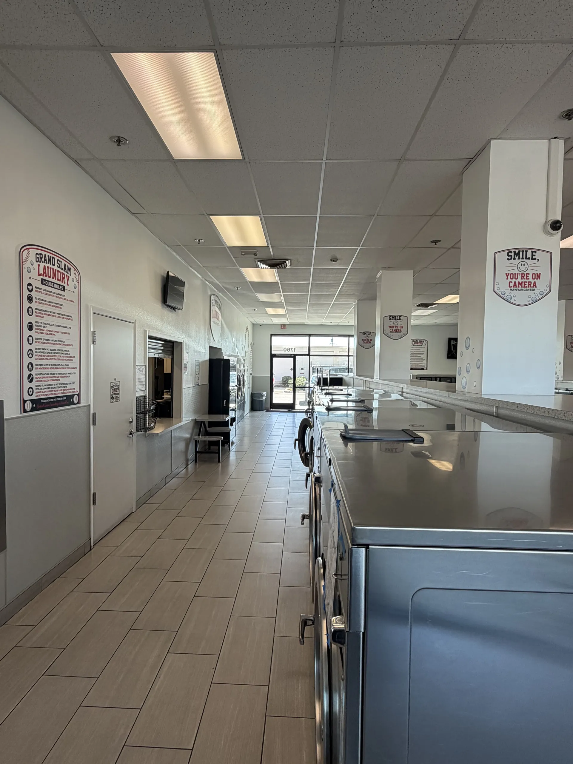 Folding counter and house rules signage