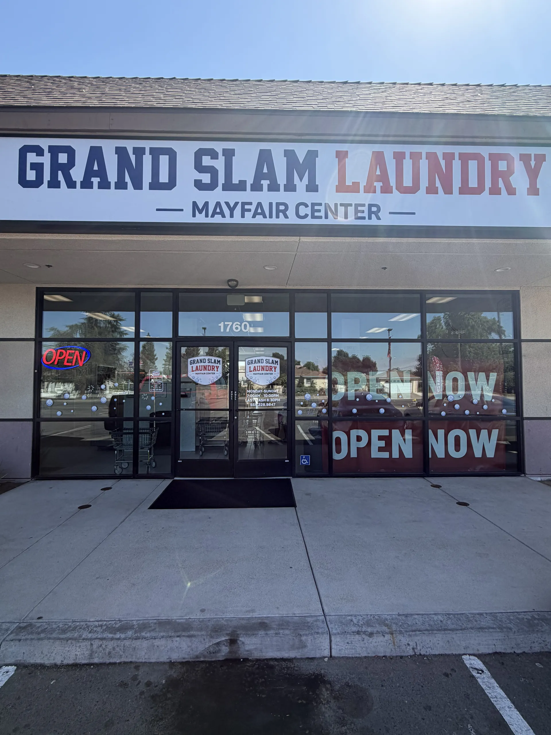 Grand Slam Laundry storefront at Mayfair Center